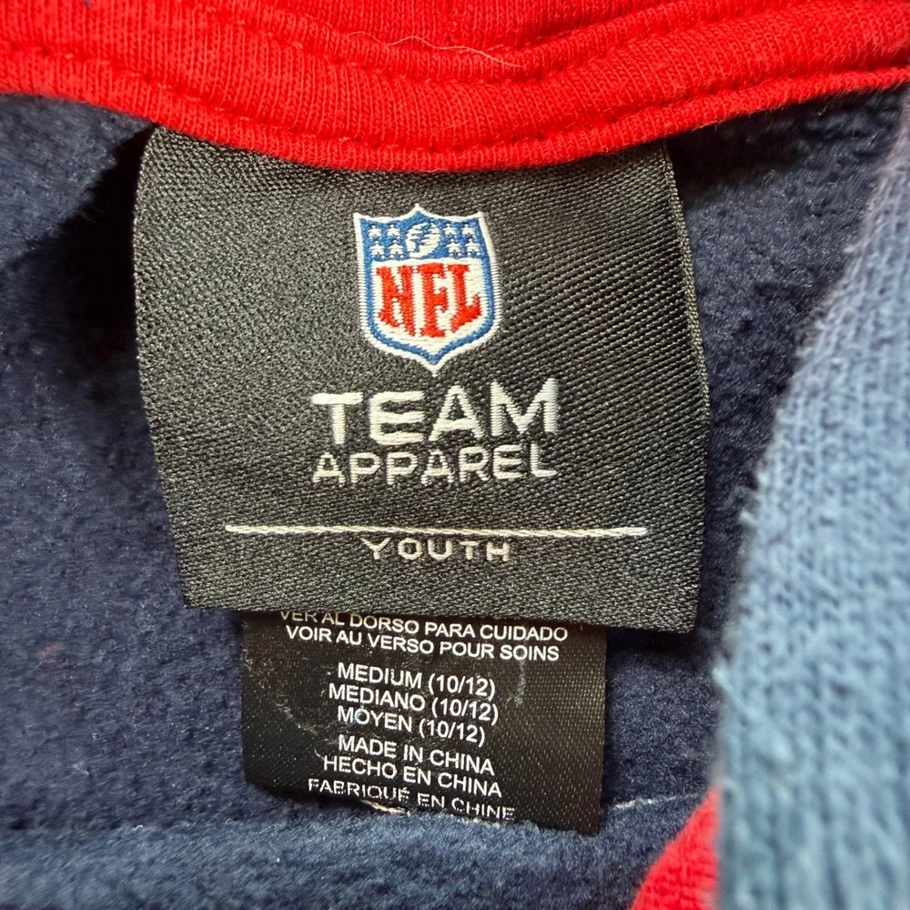 New England Patriots Youth M 10/12 Hoodie Navy Logo Sweatshirt NFL Team Apparel